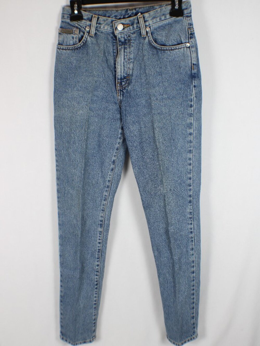 Calvin Klein High Waisted Tapered Mom Jeans Sz 4 x 32 Double Stone Wash VTG